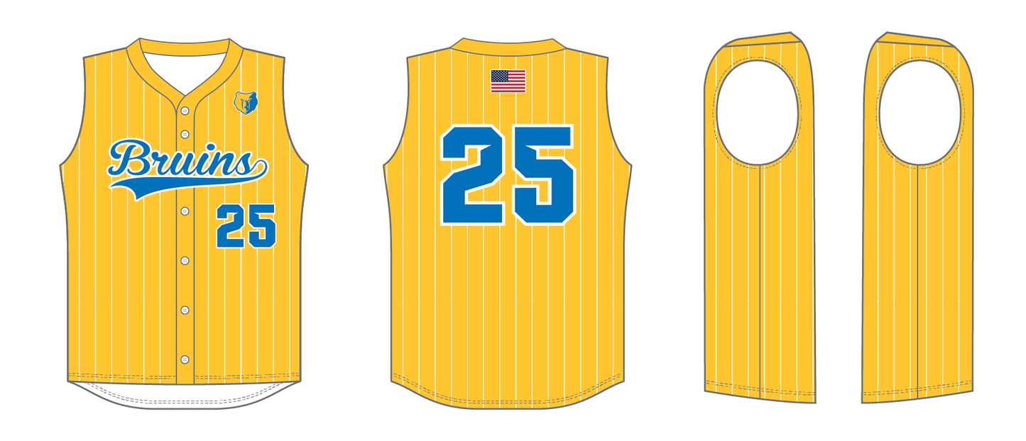 Custom Baseball Pro Full Button Sleeveless Jersey