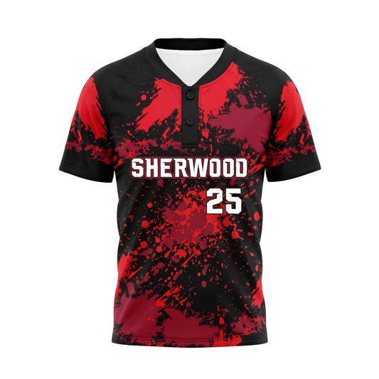 Custom Baseball Select Two Button Raglan Jersey Front