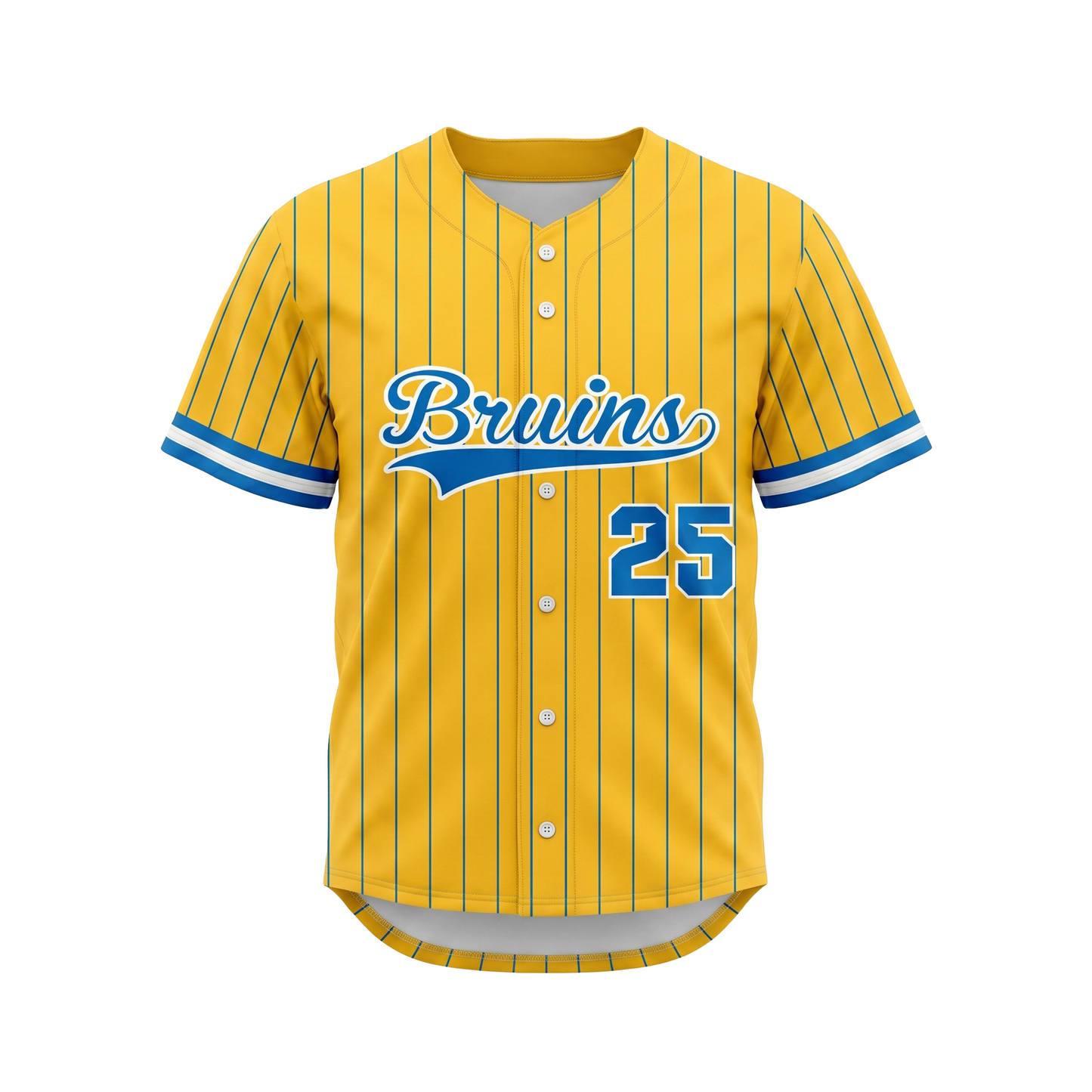 Custom Baseball Pro Full Button Set-In Jersey Front