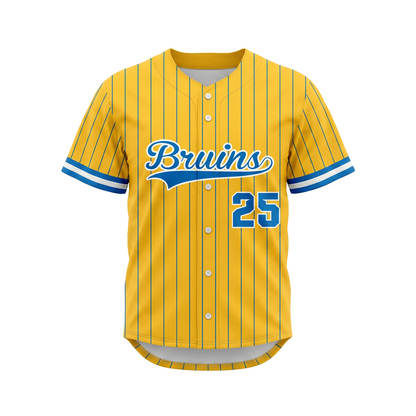 Custom Baseball Pro Full Button Set-In Jersey Front