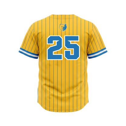 Custom Baseball Pro Full Button Set-In Jersey Back