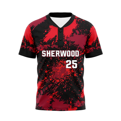 Custom Baseball Select Two Button Set-In Jersey Front